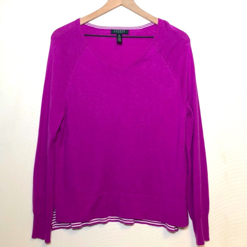 Ralph Lauren Petite Medium Pink Silk Sweater Soft